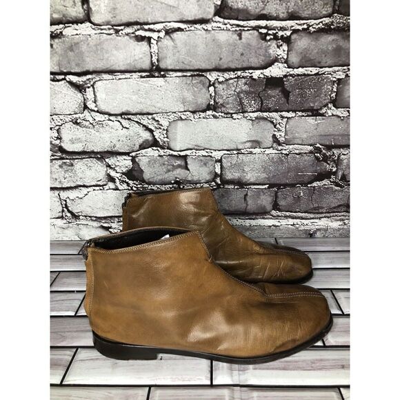 AGL Brown Leather Casual Back Zip Booties Ankle Boots Shoes Women Sz 36EU/6M US - Picture 6 of 16